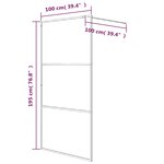 vidaXL Paroi de douche Noir 100x195 cm Verre ESG dépoli