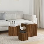 vidaXL Tables d'appoint 3 Pièces Chêne marron Bois d'ingénierie
