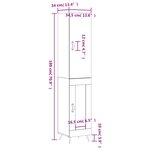 vidaXL Buffet haut Blanc brillant 34 5x34x180 cm Bois d'ingénierie