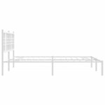 vidaXL Cadre de lit métal sans matelas et tête de lit blanc 160x200 cm