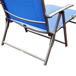 Outsunny transat chaise longue bain de soleil pliable dossier inclinable multi-positions têtière fournie 137L x 64l x 101H cm métal époxy textilène bleu