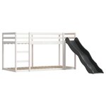 vidaXL Lit superposé avec toboggan et rideaux rose 90x200 cm
