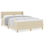 Lit à ressorts vidaXL avec matelas crème 140x200 cm en tissu