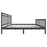 vidaXL Cadre de lit sans matelas gris bois massif 200x200 cm
