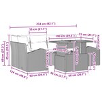vidaXL Ensemble de Salle à Manger de Jardin 7 Pièces avec Coussins Beige en Rattan Poly