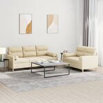 vidaXL Ensemble de canapés 2 Pièces avec coussins crème tissu