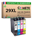 COMETE, Entreprise Française- 29XL - pack 4 Cartouches Compatibles EPSON