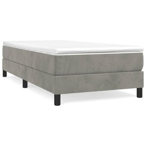 vidaXL Cadre de lit Gris clair 90x190 cm Velours