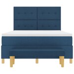 vidaXL Lit à ressort avec matelas et banc bleu 140x200 cm en tissu