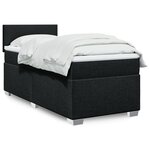 vidaXL Sommier à lattes de lit avec matelas Noir 100x200 cm Tissu