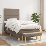 vidaXL Sommier à lattes de lit avec matelas Taupe 80x200 cm Tissu