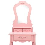 vidaXL Ensemble de coiffeuse avec tabouret Rose 50x59x136 cm Paulownia