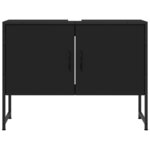 vidaXL Armoire lavabo de salle de bain noir 80x33x60cm bois ingénierie