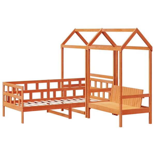vidaXL Ensemble de lit de jour avec toit 90x190 cm bois massif de pin