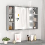 vidaXL Armoire à miroir avec LED Sonoma gris 76x15x55 cm