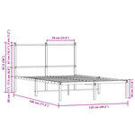 vidaXL Cadre de lit en métal sans matelas chêne fumé 120x190 cm