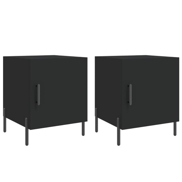 vidaXL Tables de chevet 2 Pièces noir 40x40x50 cm bois d’ingénierie