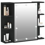 vidaXL Armoire à miroir avec LED noir 70x16 5x60 cm