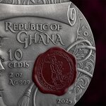 Pièce de monnaie en Argent 10 Cedis g 62.2 (2 oz) Millésime 2025 IMMORTAL GLORY