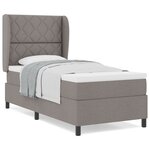 Lit Box Spring vidaXL avec Matelas en Taupe  90x190 cm  Tissu