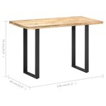vidaXL Table de salle à manger 120x60x76 cm bois de manguier solide