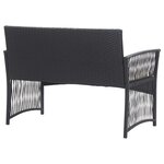 vidaXL Salon de jardin 4 Pièces avec coussin Résine tressée Noir