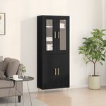 vidaXL Highboard Chêne Noir 69 5x34x180 cm Bois reconstitué