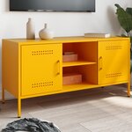 vidaXL Meuble TV jaune moutarde 100 5x39x50 5 cm acier