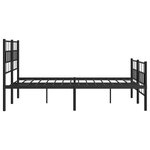 vidaXL Cadre de lit métal avec tête de lit/pied de lit noir 120x190 cm