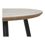 Table basse aspect travertin pieds noirs Ø 55 x 45 cm