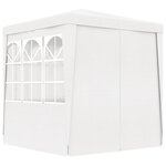 vidaXL Tente de réception avec parois latérales 2 5x2 5m Blanc 90 g/m²