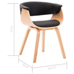 vidaXL Chaise à manger noir bois courbé et similicuir