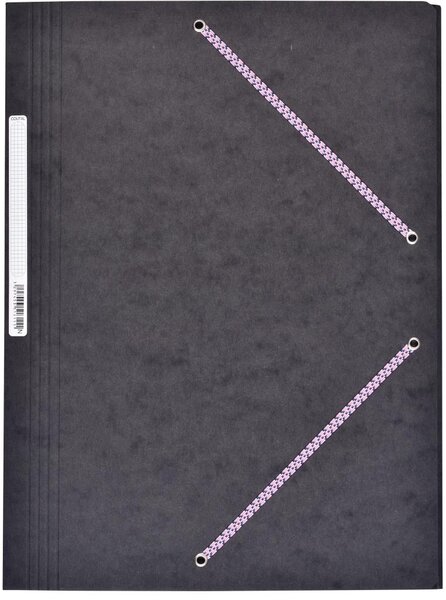 Chemise Carte Lustée 24 x 32 cm à rabats avec élastique et étiquette de dos Noir COUTAL