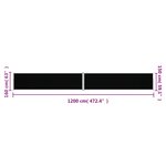 vidaXL Auvent latéral rétractable Noir 160x1200 cm