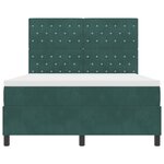 Lit Box Spring vidaXL avec Matelas Vert Foncé 160x200 cm Velours