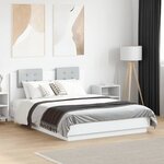 vidaXL Cadre de lit avec LED sans matelas blanc 135x190 cm