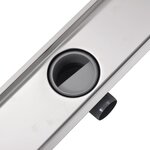 vidaXL Drain de douche linéaire 830 x 140 mm Acier inoxydable