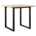 vidaXL Table à manger cadre en O 90x90x75 5cm bois de pin massif fonte
