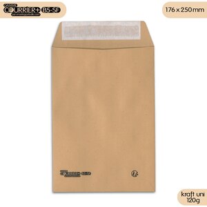 Lot de 250 enveloppes kraft brun uni b5 gamme courrier+
