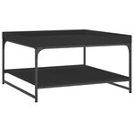 vidaXL Table basse noir 80x80x45 cm bois d'ingénierie et fer