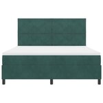 Lit Box Spring vidaXL avec Matelas & LED Vert Foncé 180x200 cm Velours