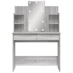 vidaXL Coiffeuse avec lumières LED sonoma gris 96x40x142 cm