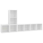 vidaXL Ensemble de meuble TV 3 Pièces Blanc Aggloméré