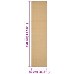 vidaXL Tapis Sisal naturel 80x350 cm