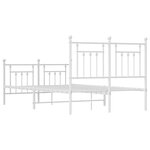 vidaXL Cadre de lit métal sans matelas et pied de lit blanc 120x200 cm