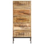 vidaXL Coffre à tiroirs 45x35x106 cm Bois de manguier massif