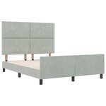 vidaXL Cadre de Lit Gris Clair 140x190 cm Velours