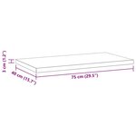 vidaXL Étagères murales 2 Pièces 75x40x3 cm noir acier inoxydable