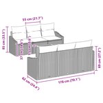 vidaXL Set de canapé de jardin de 7 pièces avec coussins noirs en poly rattan acacia
