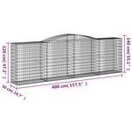 vidaXL Paniers à gabions arqués 10 Pièces 400x50x120/140 cm Fer galvanisé